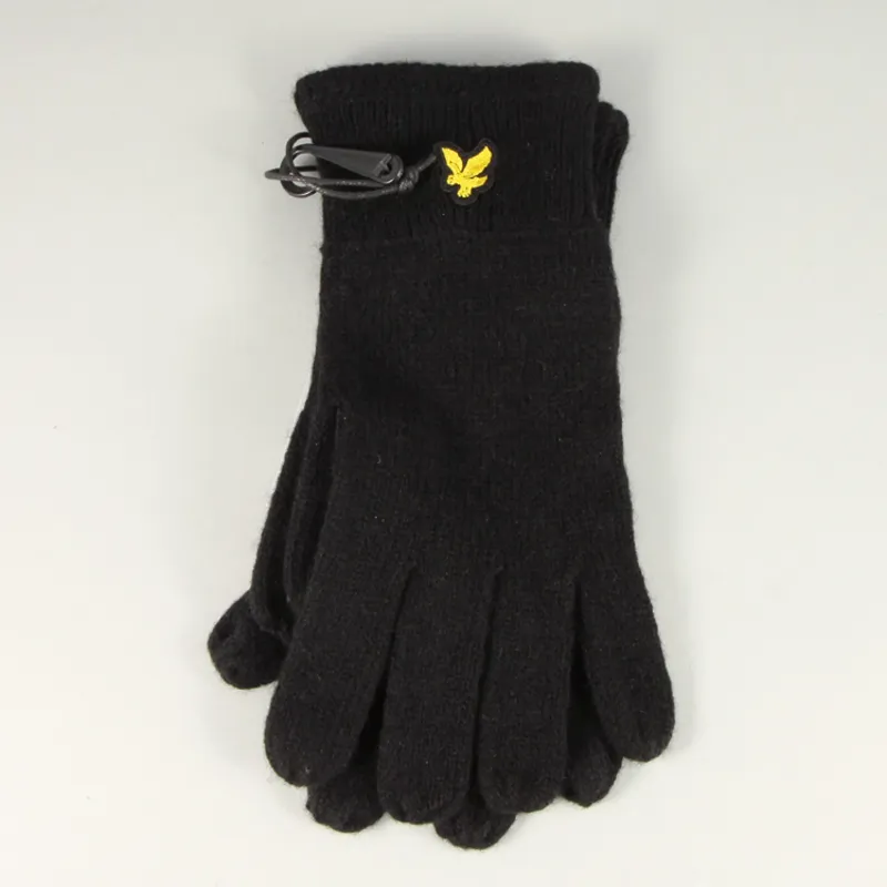 Lyle and Scott Racked Rib Gloves - True Black